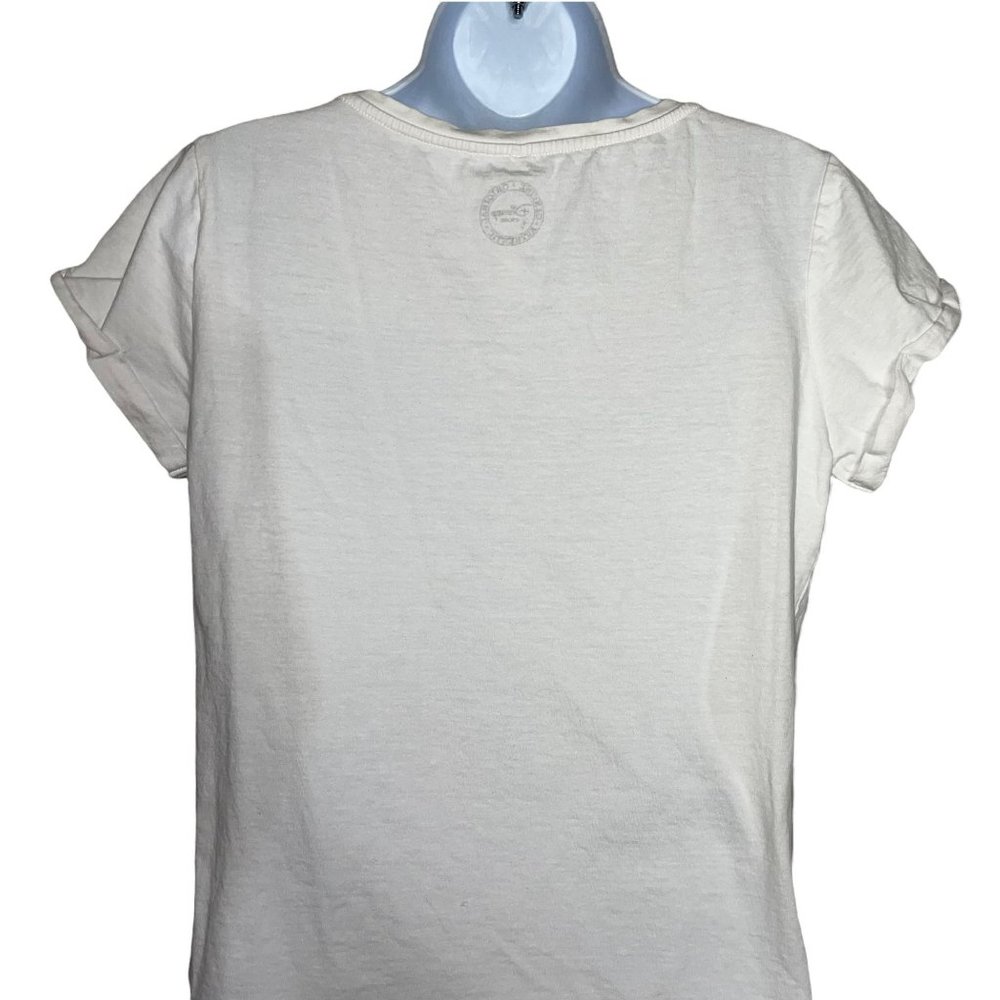 Rare Walt Disney Mickey Minnie Kissing London Great Britain Flag Tee T-Shirt L - Picture 7 of 9